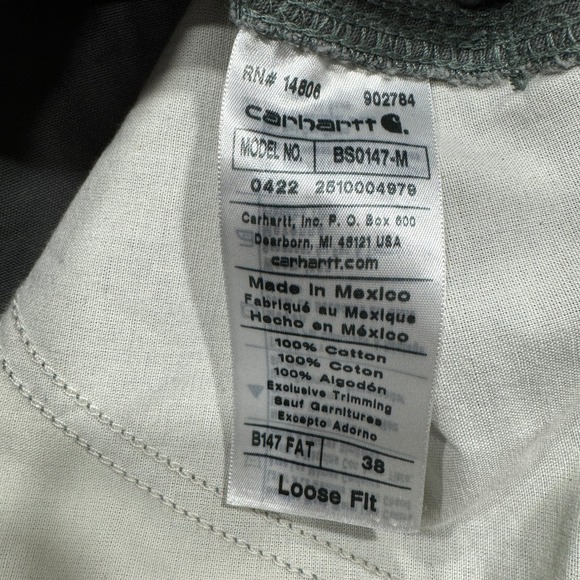 Carhartt Shorts Mens 38 Gray Carpenter Loose Fit Canvas Workwear Pockets Outdoor - Picture 7 of 10